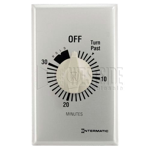 Intermatic Timer, 30 Minute w/ Hold Spring Wound Commercial Timer - White Dial