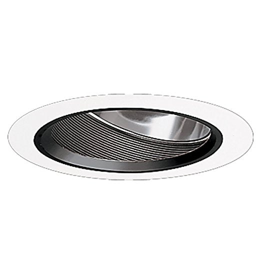 Halo Recessed Lighting Trim, 6" Baffle Trim w/ Reflector, Slope Ceiling, White Trim w/ Black Baffle