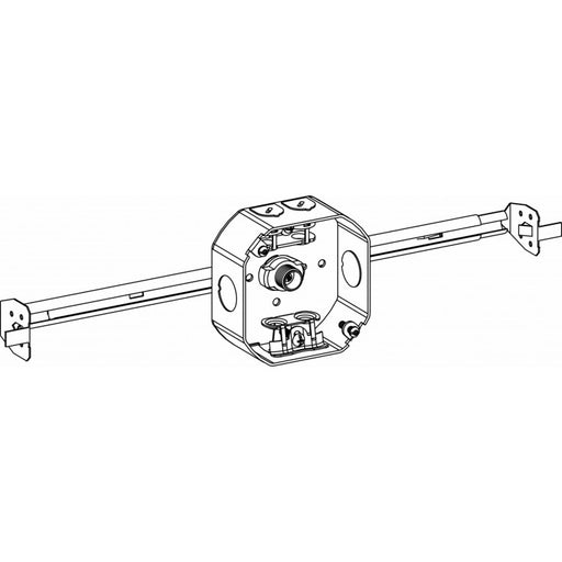 Orbit 4RB-MC-BHA Electric Box, 1 1/2" Deep MC Box w/1/2" & Loom Knockouts & Adjustable Bar Hanger - 4" Octagonal