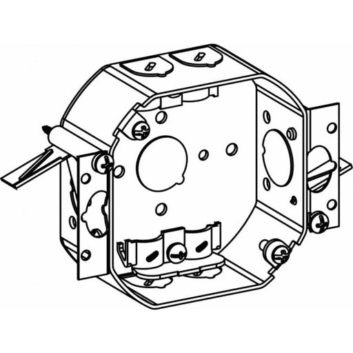 Orbit 4RB-NM-SG Electric Box, 1 1/2" Deep w/Non-Metallic (NM) Clamps, Swing Bracket & Loom Knockouts - 4" Octagonal