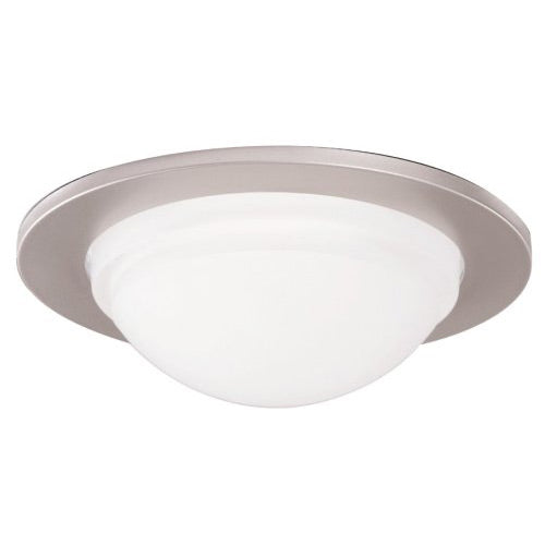 Halo Recessed Lighting Trim, 5" Line Voltage Dome Lens Shower Trim - Satin Nickel with Frosted Lens
