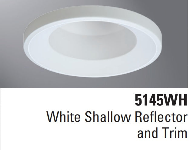 Halo Recessed Lighting Trim, 5" Shower Trim Reflector, Open/Wet Location, Deep Self-Flange Ring - White