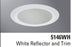 Halo Recessed Lighting Trim, 5" Showerlight Trim, Open/Wet Location, White Reflector and Trim 