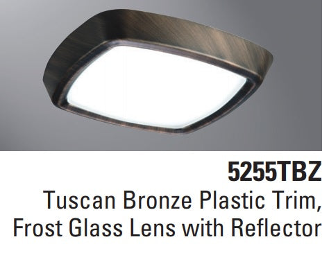 Halo Recessed Lighting Trim, 5" Showerlight, Soft Square Frost Curve Glass Lens, Tuscan Bronze Plastic SF Ring