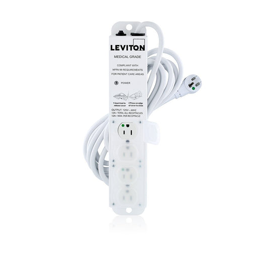 Leviton 15A, 120V, 4 Outlet Power Strip, 15ft Cord    