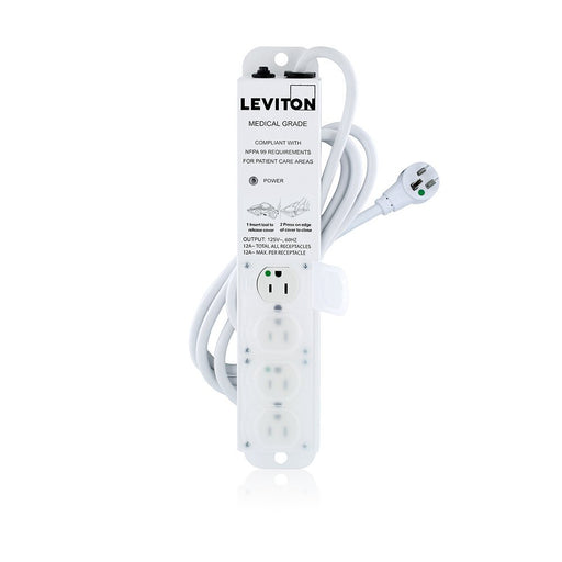 Leviton 15A, 120V, 4 Outlet Power Strip, 7ft Cord    