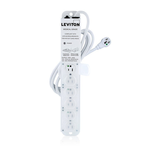 Leviton 15A, 120V, 6 Outlet Power Strip, 7ft Cord    