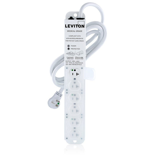 Leviton 20A, 120V, 6 Outlet Power Strip, 7ft Cord    
