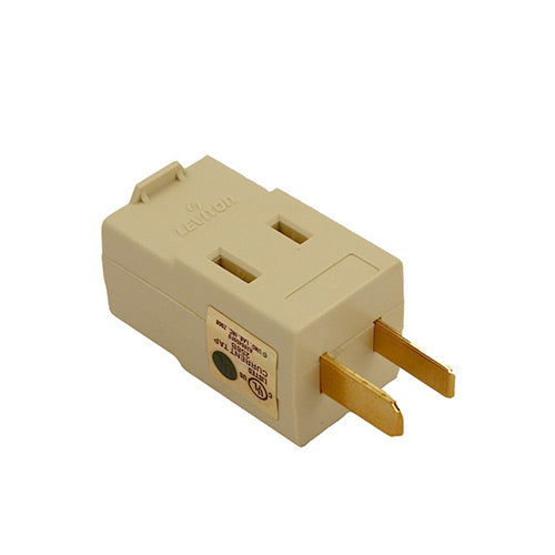 Leviton 15 Amp NEMA 1-15, 3-Outlet Adapter, Ivory     