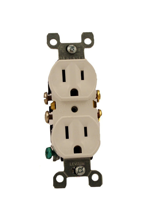 Leviton Electrical Outlet, Duplex Receptacle, Quickwire Push-In & Side Wired - Ivory