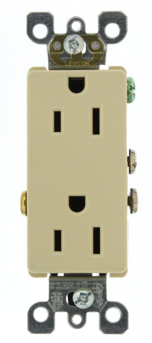 Leviton Electrical Outlet, Decora Duplex Receptacle with Quickwire & Self-Grounding - Ivory