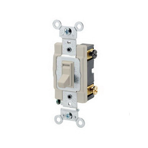 Leviton 4-Way Switch, Framed Toggle, 15A, 120/277V, Ivory, Side Wired   