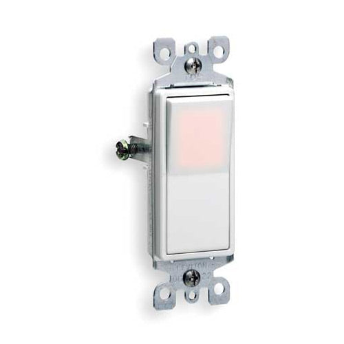 Leviton Light Switch, Decora Illuminated Rocker Switch, Single-Pole - White