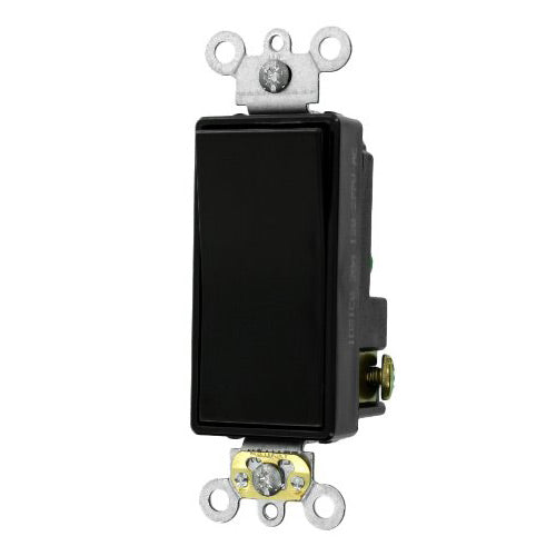 Leviton Light Switch, Decora Plus Rocker Switch, Commercial Grade, 20A, Single-Pole - Black