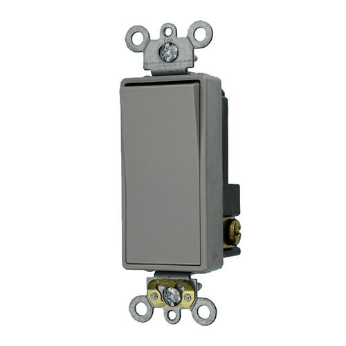 Leviton Light Switch, Decora Plus Rocker Switch, Commercial Grade, 20A, Single-Pole - Gray