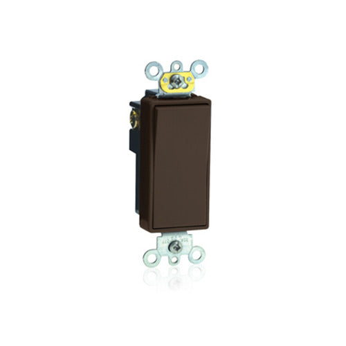 Leviton Light Switch, Decora Plus Rocker Switch, Commercial Grade, 20A, Single-Pole - Brown