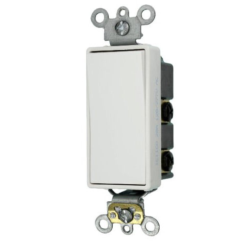 Leviton Decora Switch, 20A, 120/277V, 2-Pole, Back/Side Wired, White  