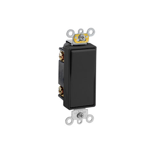Leviton Light Switch, Decora Plus Rocker Switch, Commercial Grade, 20A, 3-Way - Black