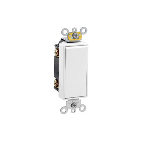 Leviton Light Switch, Decora Plus Rocker Switch, Commercial Grade, 20A, 3-Way - White