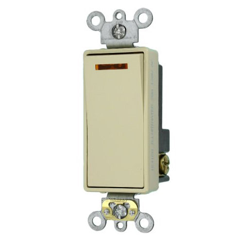 Leviton Light Switch, Decora Plus Illuminated Switch, Commercial Grade, 20A, Single-Pole - Ivory