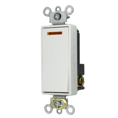 Leviton Light Switch, Decora Plus Illuminated Switch, Commercial Grade, 20A, Single-Pole - White