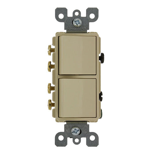 Leviton Light Switch, Decora Combination Switch, 20A, 3-Way - Ivory