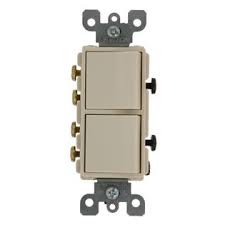 Leviton Light Switch, Decora Combination Switch, 20A, 3-Way - Almond