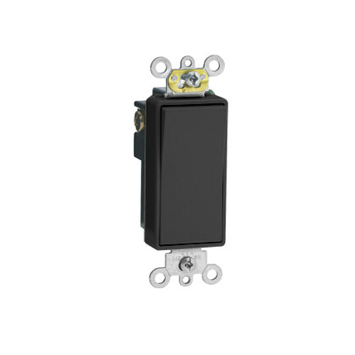 Leviton Light Switch, Decora Plus Rocker Switch, Commercial Grade, Single-Pole - Black