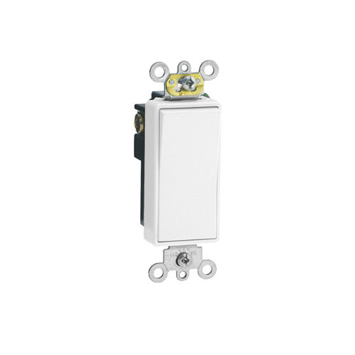 Leviton Light Switch, Decora Plus Rocker Switch, Commercial Grade, Single-Pole - White