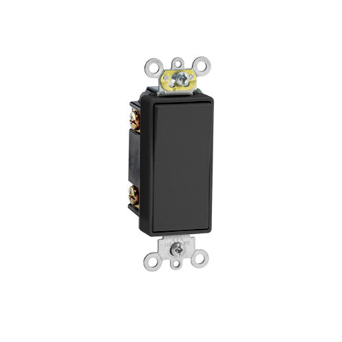 Leviton Light Switch, Decora Plus Rocker Switch, Commercial Grade, 3-Way - Black