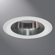 Halo Recessed Lighting Trim, 6" Specular Clear Straight-Side Reflector, White Self-Flange Ring