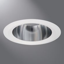 Halo Recessed Lighting Trim, 6" Specular Clear Tapered Reflector, White Self-Flange Ring