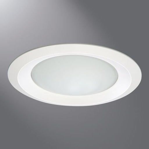 Halo Recessed Lighting Trim, 6" Frost Dome Glass Lens, Plastic Self Flange Ring, Showerlight - White