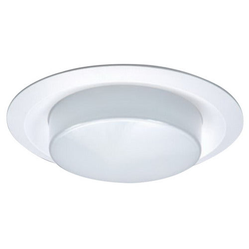 Halo Recessed Lighting Trim, 6" Drop Opal Plastic Lens, Plastic Trim, Showerlight - White