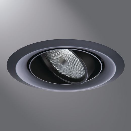 Halo Recessed Lighting Trim, 6" Adjustable Double Gimbal, Trim Ring - 35, 50 Degree Tilt - Black