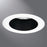 Halo Recessed Lighting Trim, 6" Regressed Adjustable, Black Baffle, White Ring - 45-Degree Tilt