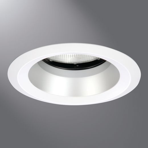 Halo Recessed Lighting Trim, 6" Regressed Adjustable, Haze Reflector, White Ring - 45-Degree Tilt