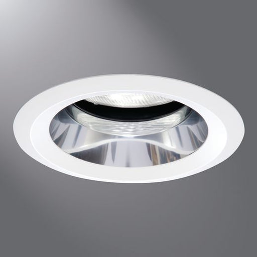 Halo Recessed Lighting Trim, 6" Regressed Adjustable, Haze Reflector, White Ring - 45-Degree Tilt - Satin Nickel