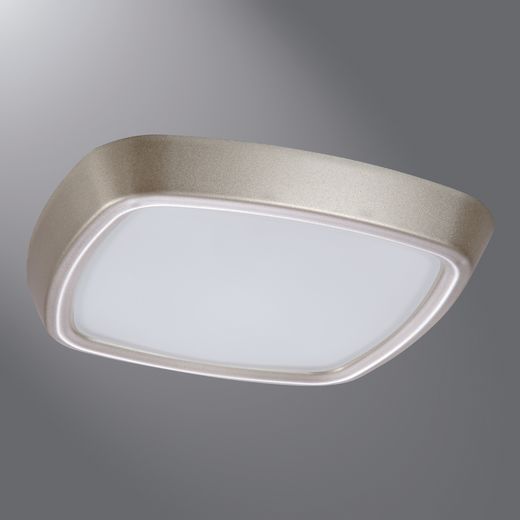 Halo Recessed Lighting Trim, 6" Soft Square Frost Curve Glass Lens, Plastic SF Ring, Showerlight - Satin Nickel