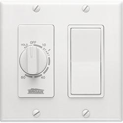 Broan Timer, 20/15/10A 120/240V 60 Minute Time Control w/Rocker Switch - White