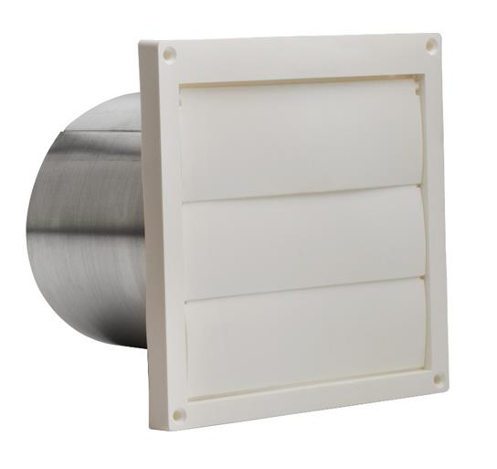 Broan Wall Cap, Plastic for 6" Ducts - White
