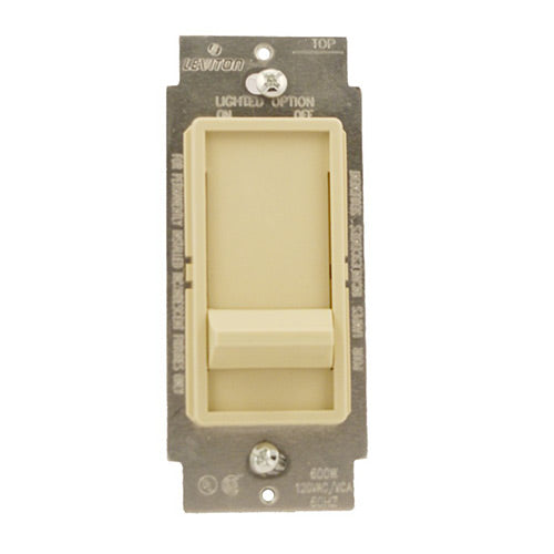 Leviton Dimmer Switch, 600W Incandescent Decora Sureslide Illuminated Light Dimmer - Ivory