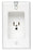 Leviton Electrical Outlet, Recessed Single Wall Receptacle - White
