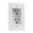 Leviton Recessed Duplex Receptacle, 1-Gang 15A, 125V, 2-Pole, White     