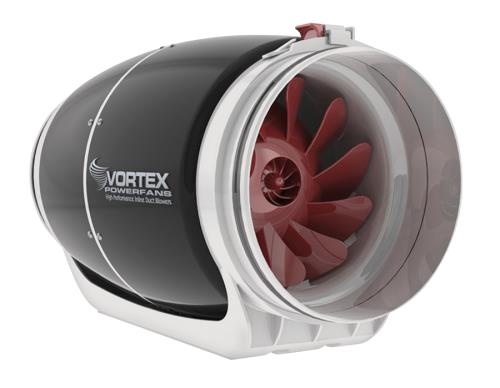 Vortex S-800 S Line Series Inline Fan, 8" duct, 728 CFM (736712)