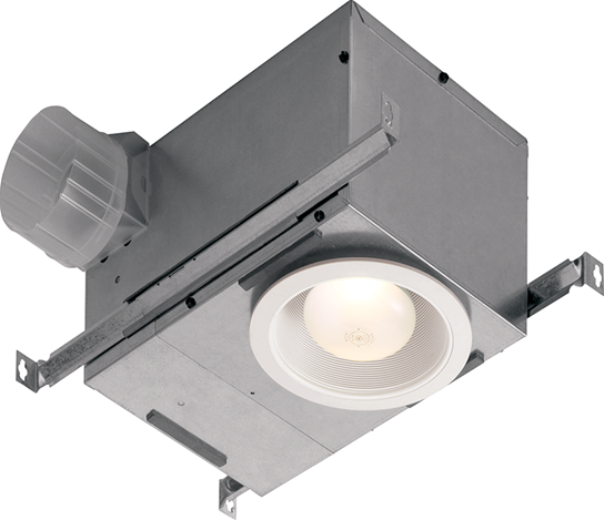 Broan Quiet Bathroom Fan, 70 CFM for 4" Ducts Recessed w/Fluorescent Light - White