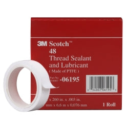 3m 06195 Scotch Thread Sealant And Lubricant Tape, 1/2"" X 260""