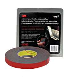 3m 06383 Automotive Acrylic Plus Attachment Tape, Black, 7/8"" X 20 Yds.