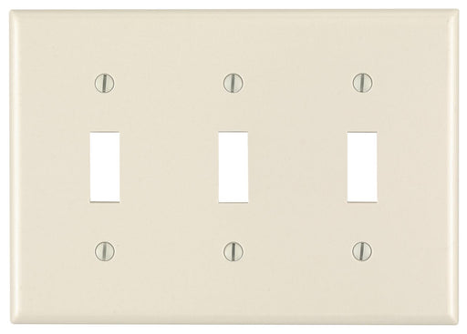 Leviton Electrical Wall Plate, Toggle Switch, 3-Gang - Light Almond