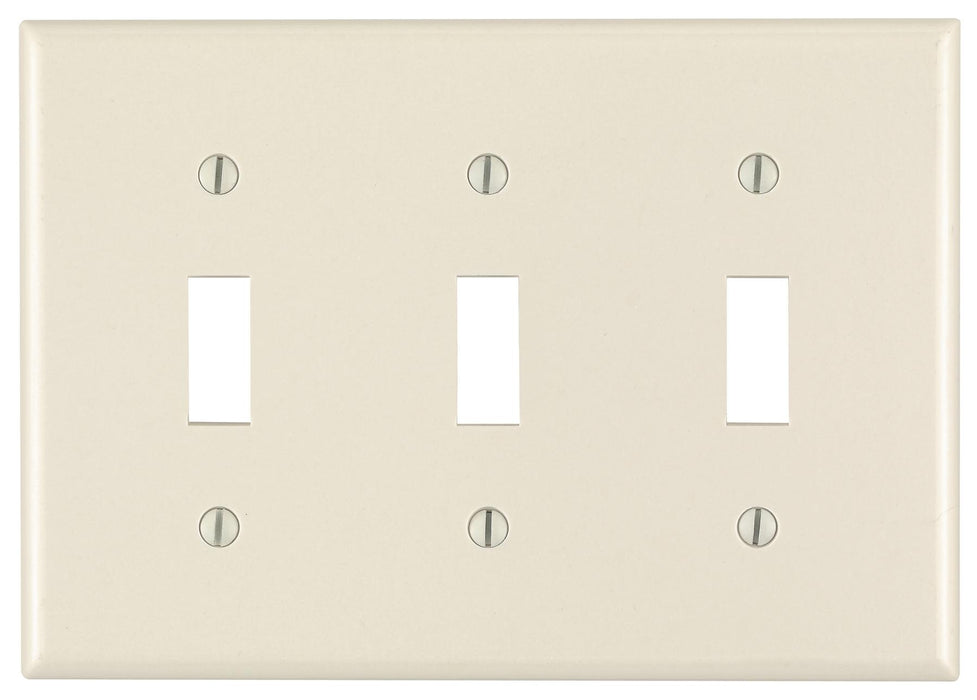 Leviton Electrical Wall Plate, Toggle Switch, 3-Gang - Light Almond
